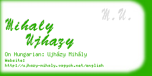 mihaly ujhazy business card